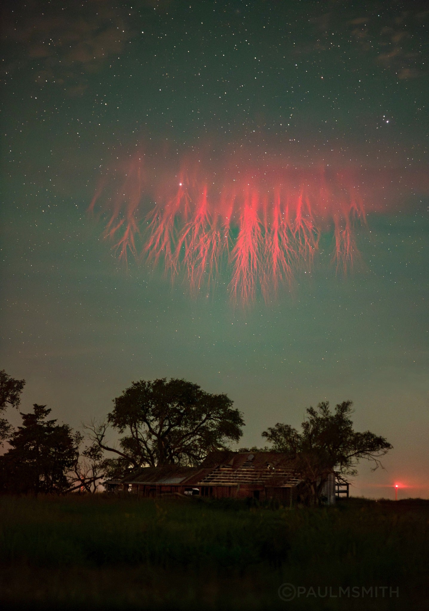 Oklahoma skeleton barn and skeleton red sprite
